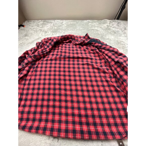 Aeropostale Mens Large Red & Black Plaid Button-Up Shirt Lumberjack Thrashed - Picture 7 of 12